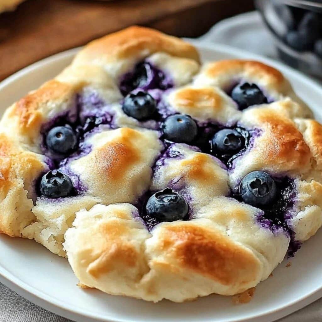 Cottage Cheese Blueberry Cloud Bread Ingredients – Eggs, cottage cheese, and blueberries on table